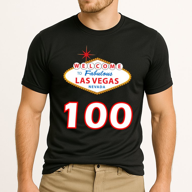 100 Years Old In Vegas - 100th Birthday Cooling Performance Crew T-Shirt
