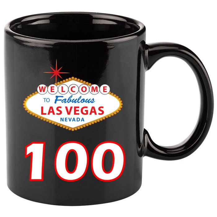 100 Years Old In Vegas - 100th Birthday 11oz C Handle Ceramic Mug