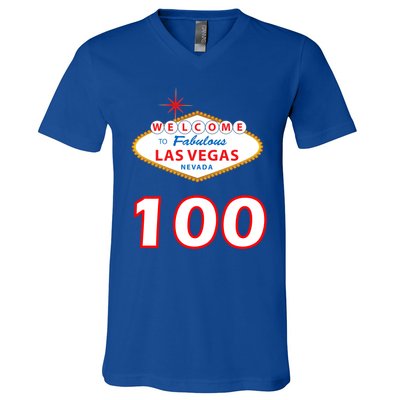 100 Years Old In Vegas - 100th Birthday V-Neck T-Shirt