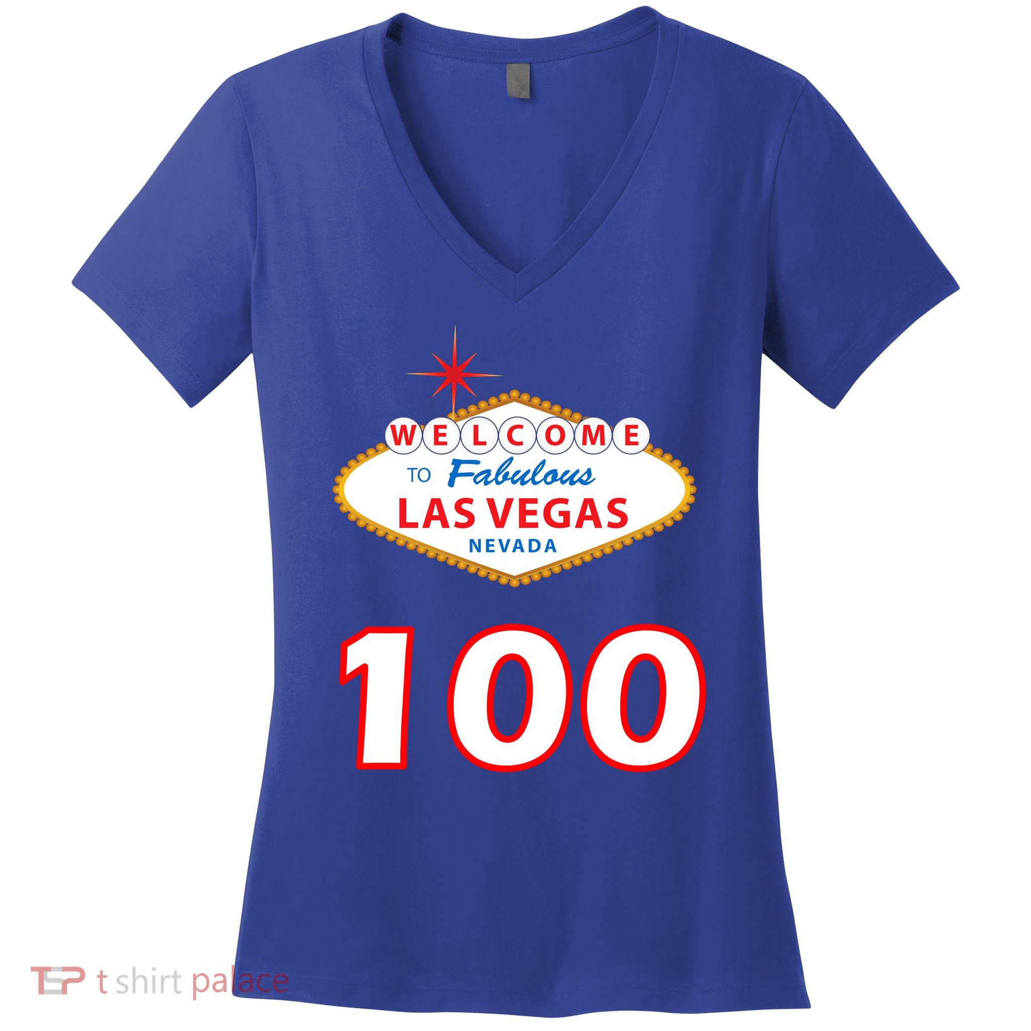 100 Years Old In Vegas - 100th Birthday Women's V-Neck T-Shirt
