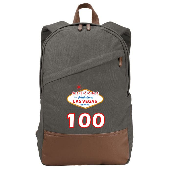 100 Years Old In Vegas - 100th Birthday Cotton Canvas Backpack
