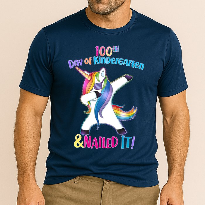 100th Day Of Kindergarten & Nailed it Cooling Performance Crew T-Shirt