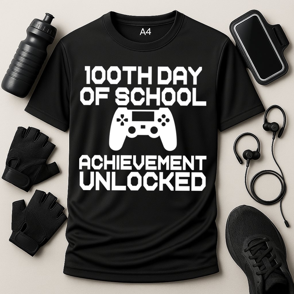 100th Day Of School Achievement Unlocked Performance Shirt
