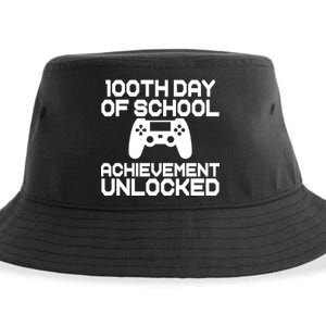 100th Day Of School Achievement Unlocked Sustainable Bucket Hat