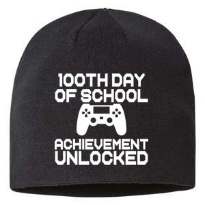 100th Day Of School Achievement Unlocked Sustainable Beanie