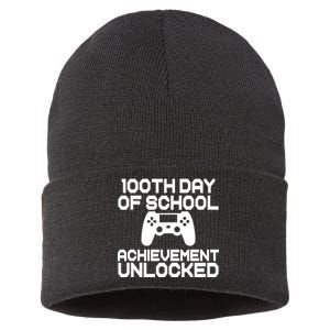 100th Day Of School Achievement Unlocked Sustainable Knit Beanie