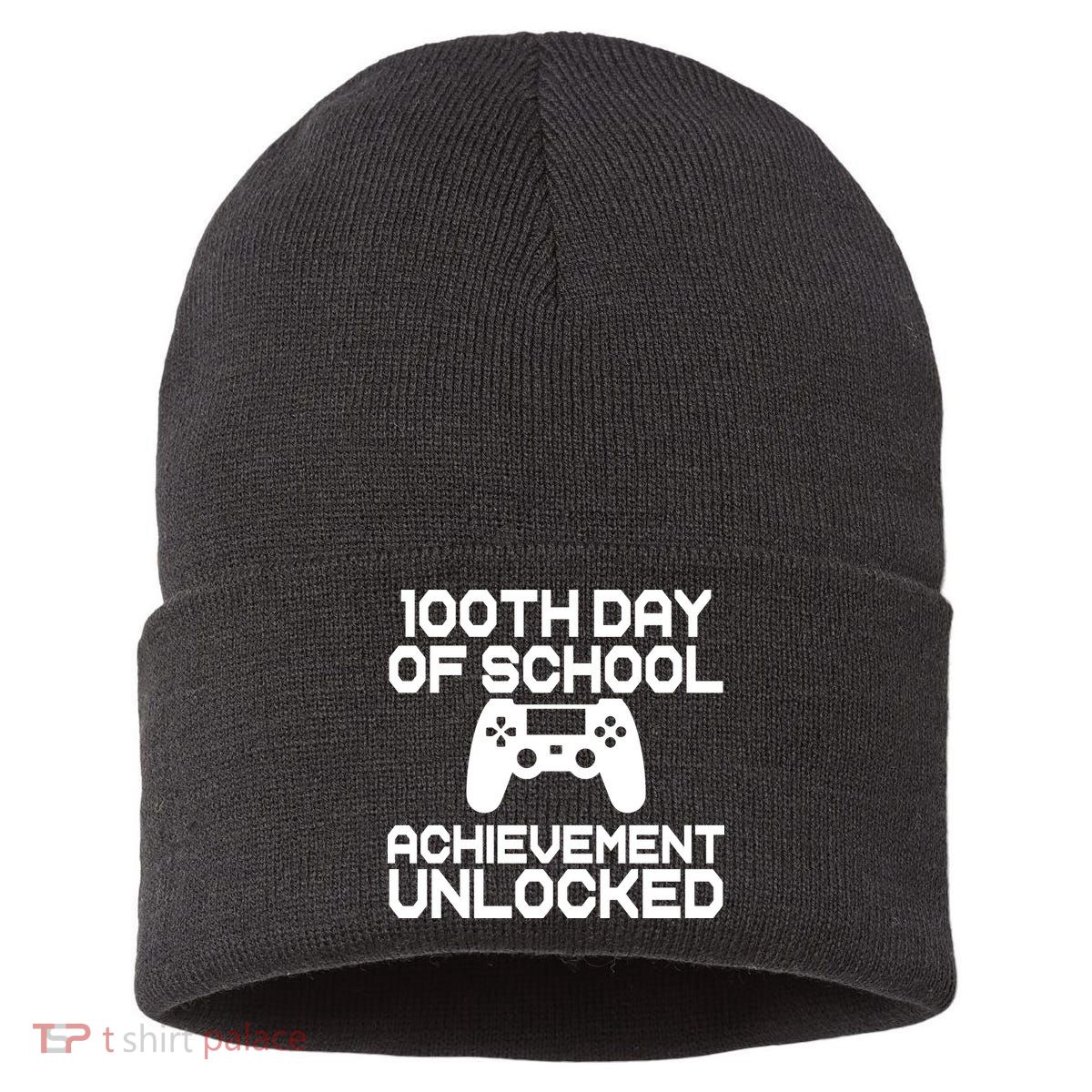 100th Day Of School Achievement Unlocked Sustainable Knit Beanie