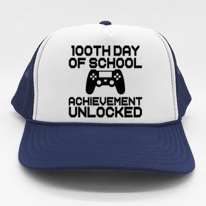 100th Day Of School Achievement Unlocked Trucker Hat