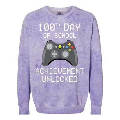 100th Day Of School Achievement Unlocked Cute Colorblast Crewneck Sweatshirt