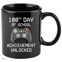 100th Day Of School Achievement Unlocked Cute 11oz C Handle Ceramic Mug