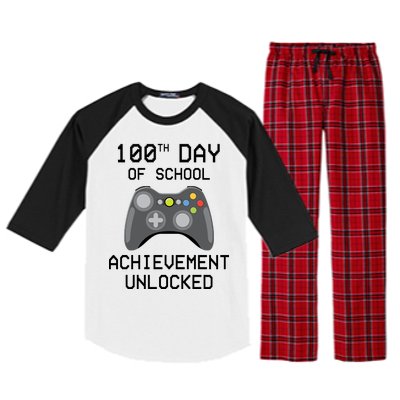 100th Day Of School Achievement Unlocked Cute Raglan Sleeve Pajama Set