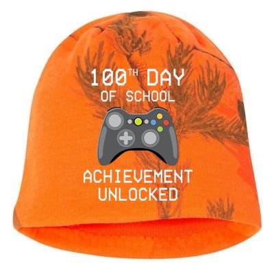 100th Day Of School Achievement Unlocked Cute Kati - Camo Knit Beanie