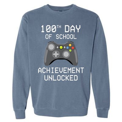 100th Day Of School Achievement Unlocked Cute Garment-Dyed Sweatshirt