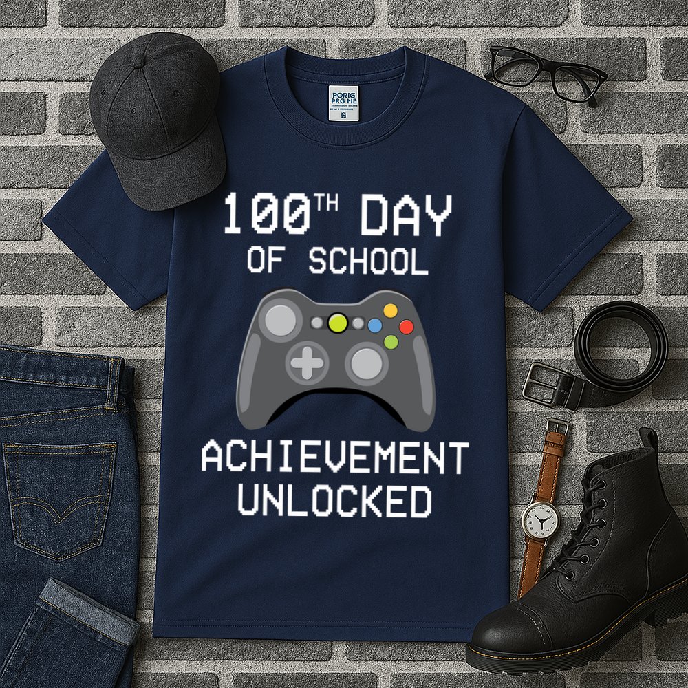 100th Day Of School Achievement Unlocked Cute Tall T-Shirt
