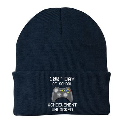 100th Day Of School Achievement Unlocked Cute Knit Cap Winter Beanie