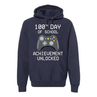 100th Day Of School Achievement Unlocked Cute Premium Hoodie