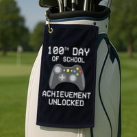 100th Day Of School Achievement Unlocked Cute Golf Towel