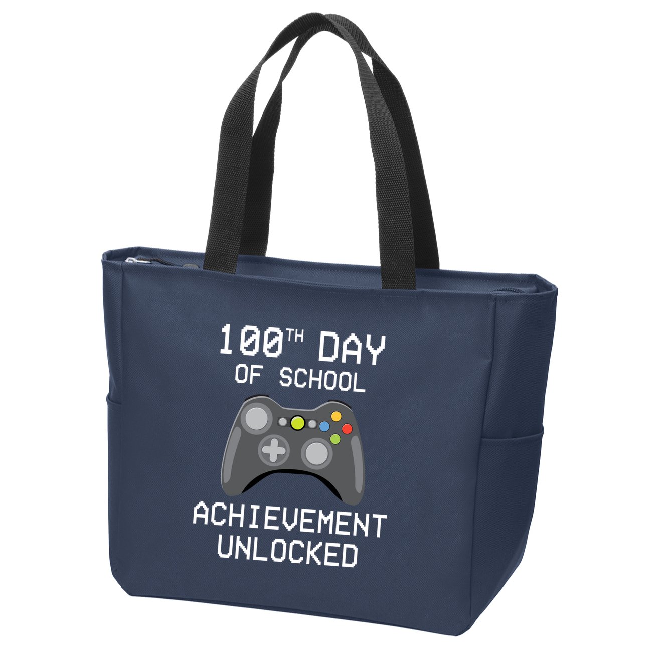 100th Day Of School Achievement Unlocked Cute Zip Tote Bag