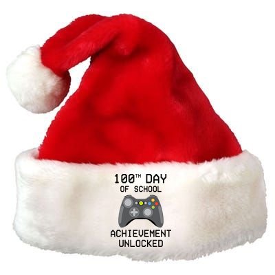 100th Day Of School Achievement Unlocked Cute Premium Christmas Santa Hat