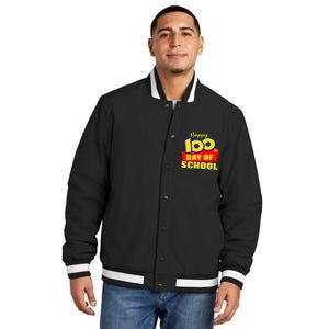 100th Day Of School Cartoon Movie Logo Insulated Varsity Jacket