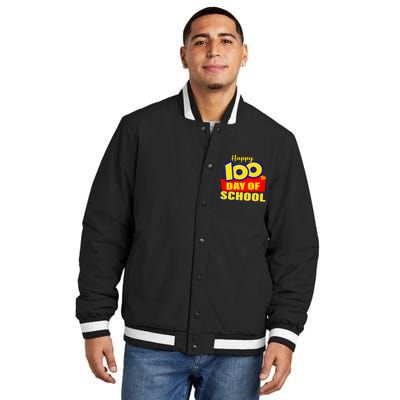 100th Day Of School Cartoon Movie Logo Insulated Varsity Jacket