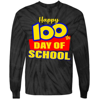 100th Day Of School Cartoon Movie Logo Tie-Dye Long Sleeve Shirt
