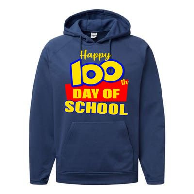 100th Day Of School Cartoon Movie Logo Performance Fleece Hoodie