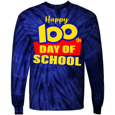 100th Day Of School Cartoon Movie Logo Tie-Dye Long Sleeve Shirt