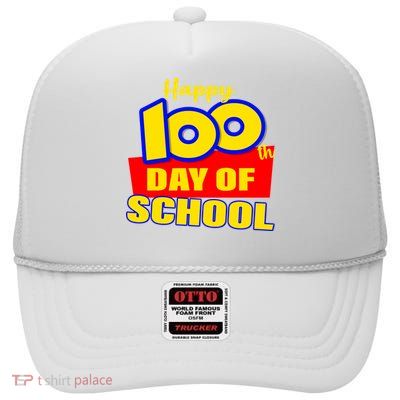 100th Day Of School Cartoon Movie Logo High Crown Mesh Back Trucker Hat