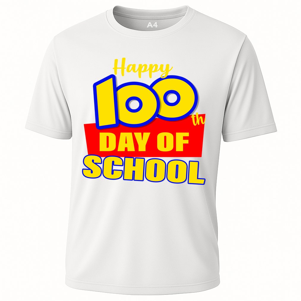 100th Day Of School Cartoon Movie Logo Cooling Performance Crew T-Shirt