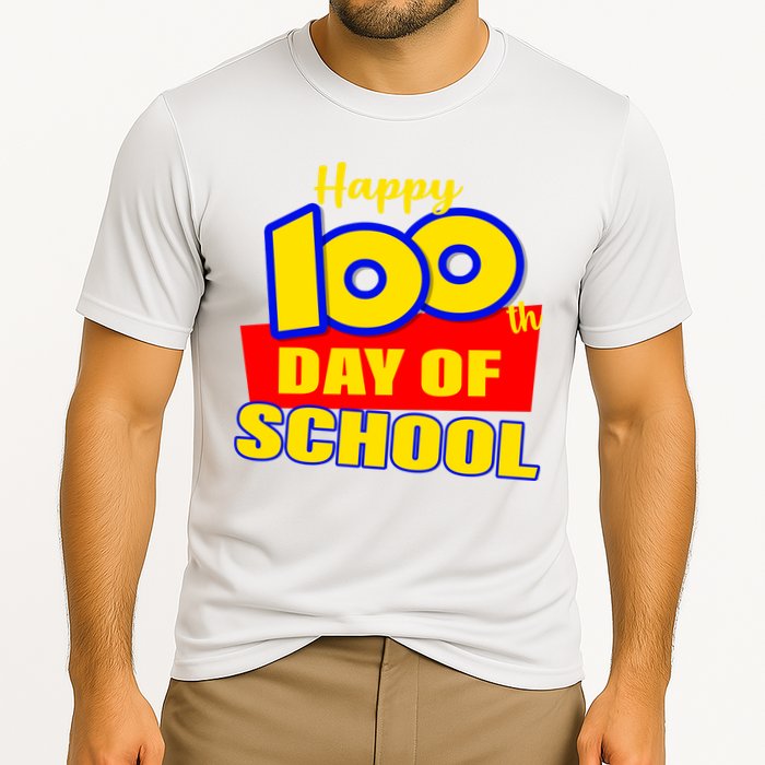 100th Day Of School Cartoon Movie Logo Cooling Performance Crew T-Shirt