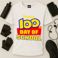 100th Day Of School Cartoon Movie Logo Cooling Performance Crew T-Shirt