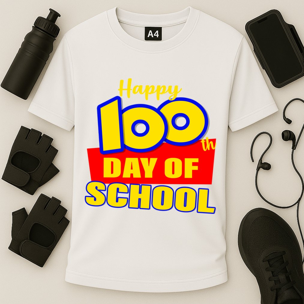 100th Day Of School Cartoon Movie Logo Cooling Performance Crew T-Shirt