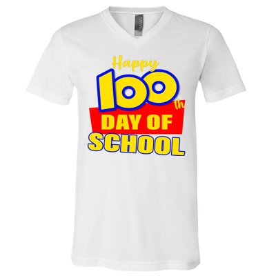 100th Day Of School Cartoon Movie Logo V-Neck T-Shirt