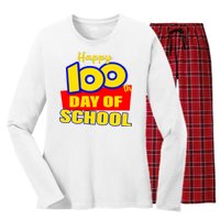 100th Day Of School Cartoon Movie Logo Women's Long Sleeve Flannel Pajama Set 