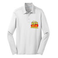 100th Day Of School Cartoon Movie Logo Silk Touch Performance Long Sleeve Polo