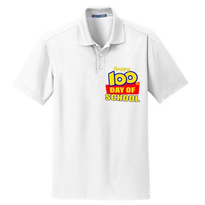 100th Day Of School Cartoon Movie Logo Dry Zone Grid Polo