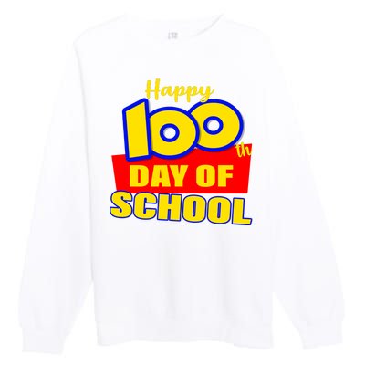 100th Day Of School Cartoon Movie Logo Premium Crewneck Sweatshirt