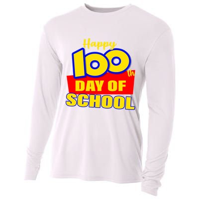 100th Day Of School Cartoon Movie Logo Cooling Performance Long Sleeve Crew