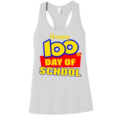 100th Day Of School Cartoon Movie Logo Women's Racerback Tank