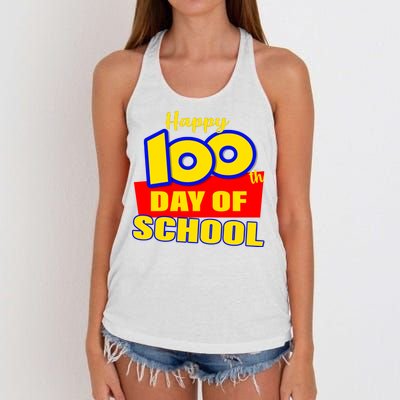 100th Day Of School Cartoon Movie Logo Women's Knotted Racerback Tank