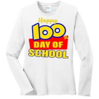 100th Day Of School Cartoon Movie Logo Ladies Long Sleeve Shirt