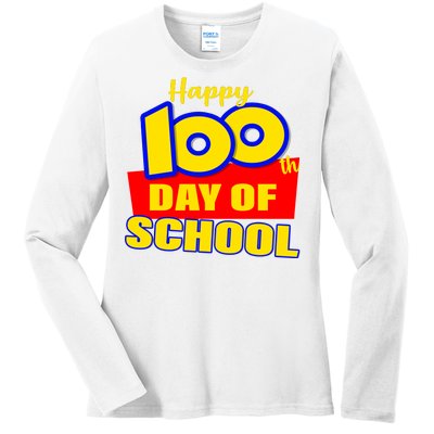 100th Day Of School Cartoon Movie Logo Ladies Long Sleeve Shirt