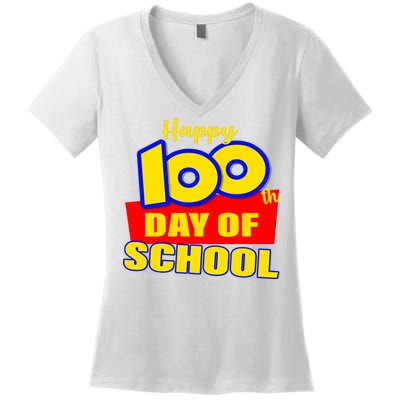 100th Day Of School Cartoon Movie Logo Women's V-Neck T-Shirt