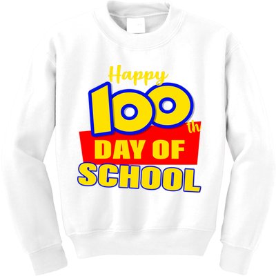 100th Day Of School Cartoon Movie Logo Kids Sweatshirt