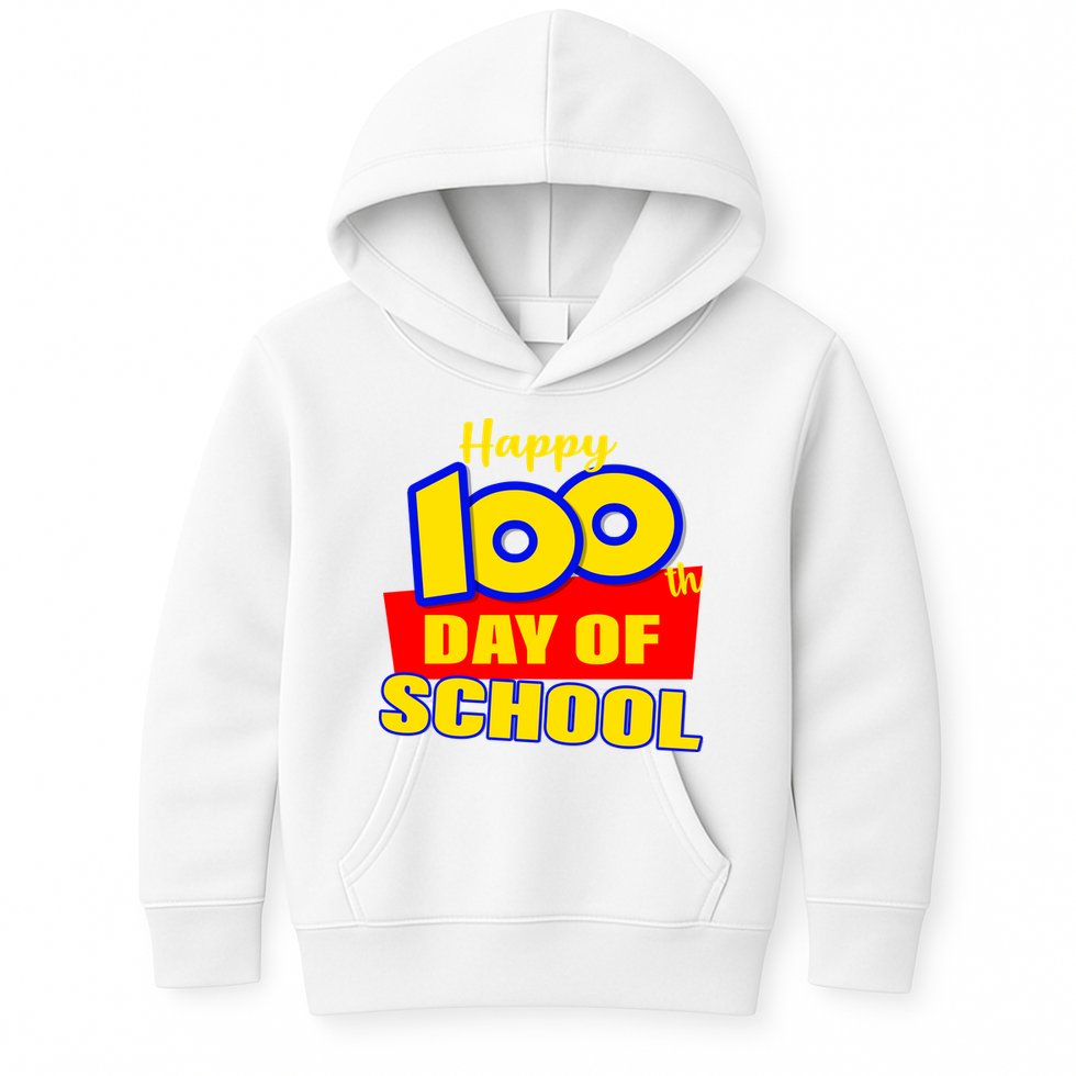 100th Day Of School Cartoon Movie Logo Kids Hoodie