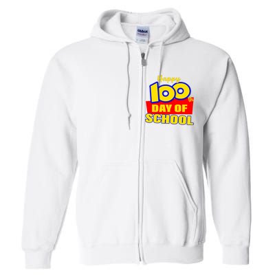 100th Day Of School Cartoon Movie Logo Full Zip Hoodie