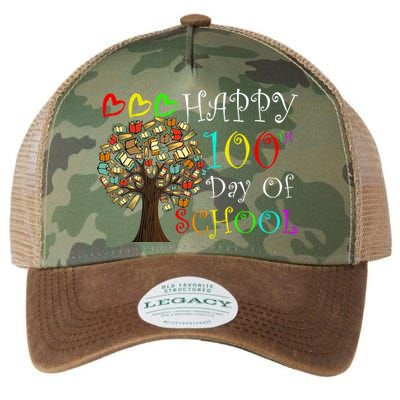 100th Day Of School Educational Tree Legacy Tie Dye Trucker Hat