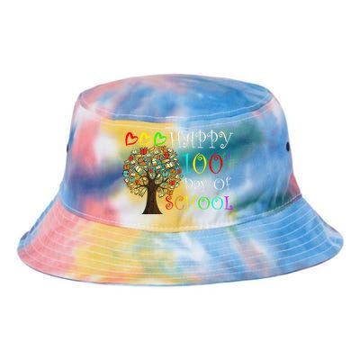 100th Day Of School Educational Tree Tie Dye Newport Bucket Hat