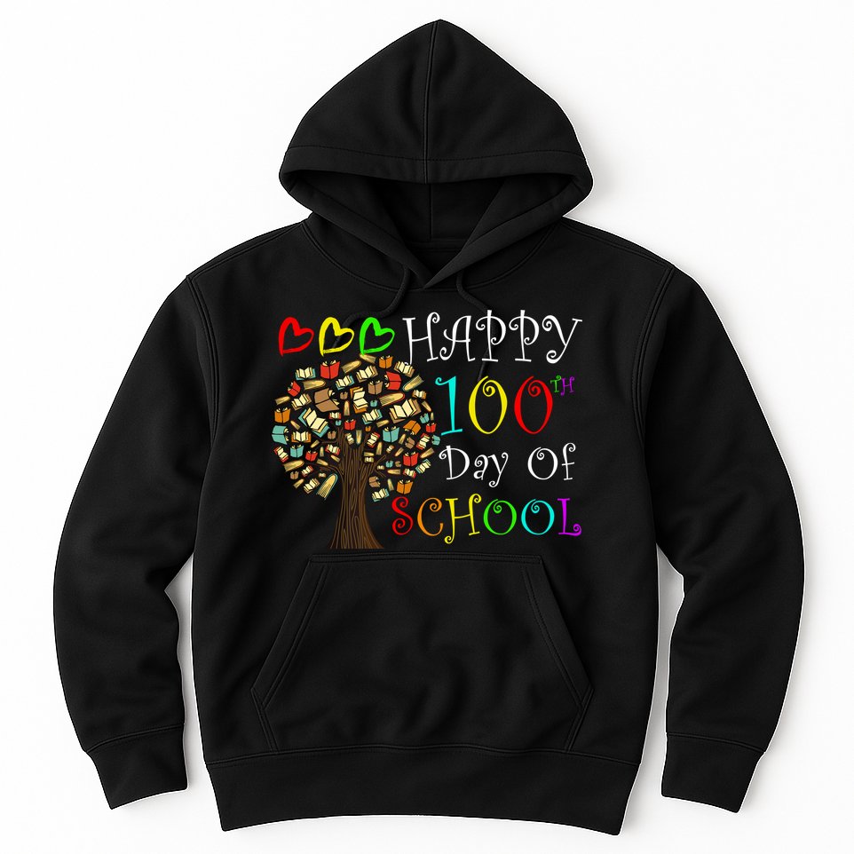 100th Day Of School Educational Tree Hoodie